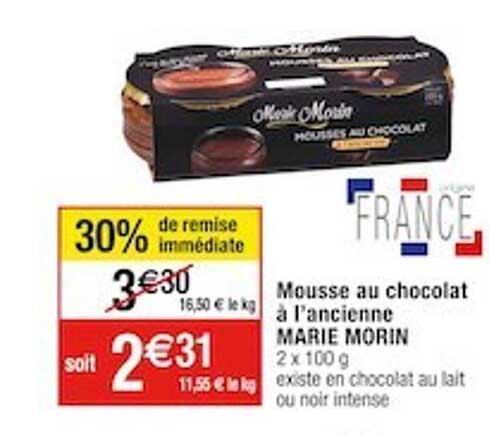 Mousse Au Chocolat à L'ancienne Marie Morin