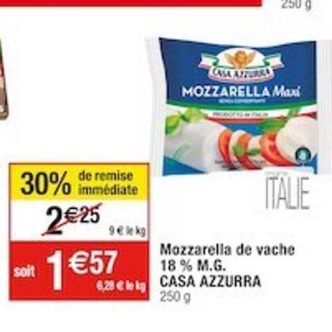 mozzarella de vache 18% mg casa azzurra