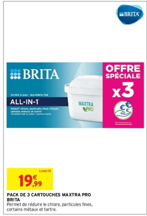 pack de 3 cartouches maxtra pro brita