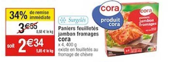 Paniers Feuilletés Jambon Fromages Cora