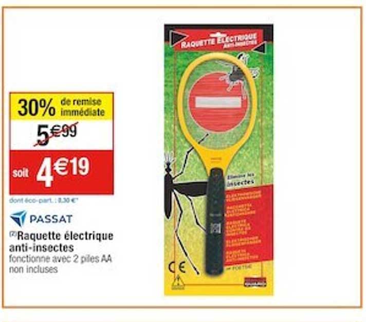 passat raquette électrique anti-insectes