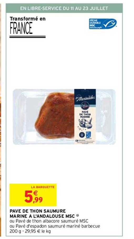 pavé de thon saumure marine à l'andalouse msc