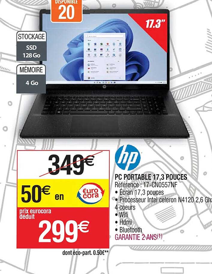 pc portable 17,3 pouces hp