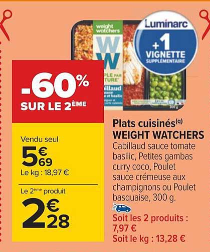 plats cuisinés weight watchers