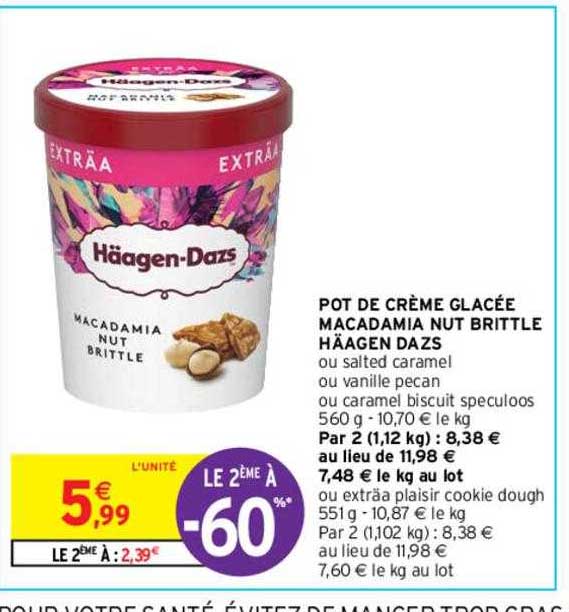 pot de crème glacée macadamia nut brittle häagen-dazs