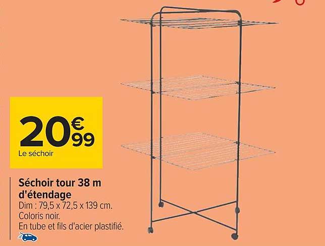 séchoir tour 38 m d'étendage