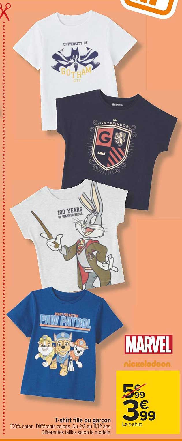 t-shirt fille ou garçon