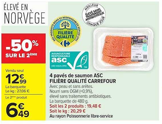 4 pavés de saumon ASC