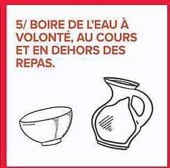 5/ BOIRE DE L’EAU À VOLONTÉ, AU COURS ET EN DEHORS DES REPAS