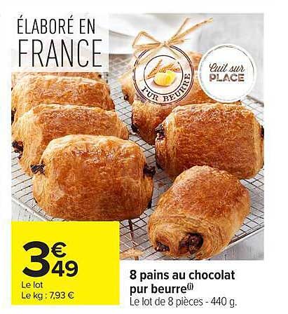 8 pains au chocolat pur beurre