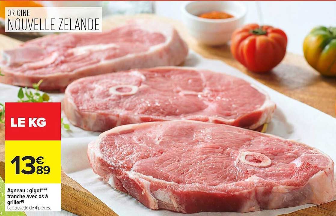 Agneau : gigot*** tranche avec os à griller