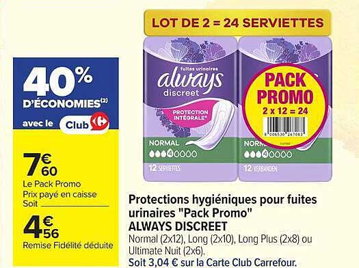Always Discreet Pack Promo