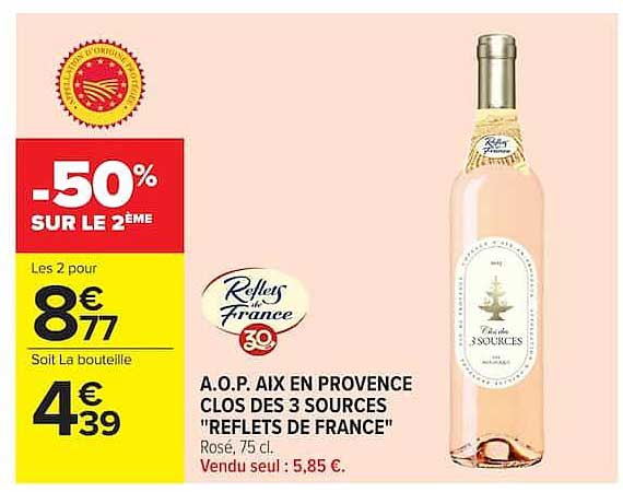A.O.P. AIX EN PROVENCE CLOS DES 3 SOURCES "REFLETS DE FRANCE