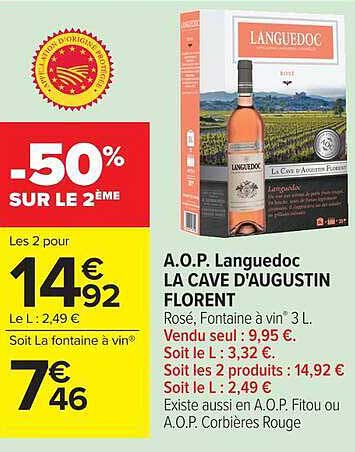 A.O.P. Languedoc LA CAVE D'AUGUSTIN FLORENT