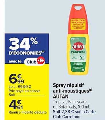 Autan Spray répulsif anti-moustiques