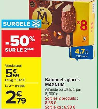 Bâtonnets glacés MAGNUM