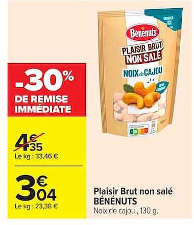 Bénenuts Plaisir Brut non salé