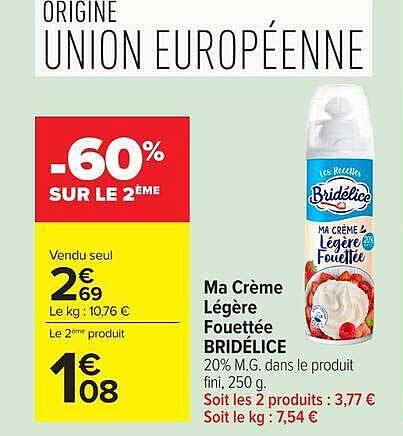 Bridélice Ma Crème Légère Fouettée