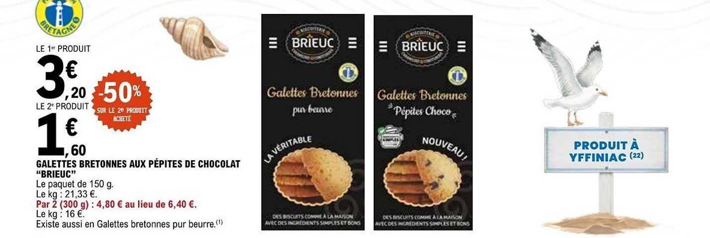 Brieuc Galettes Bretonnes aux pépites de chocolat