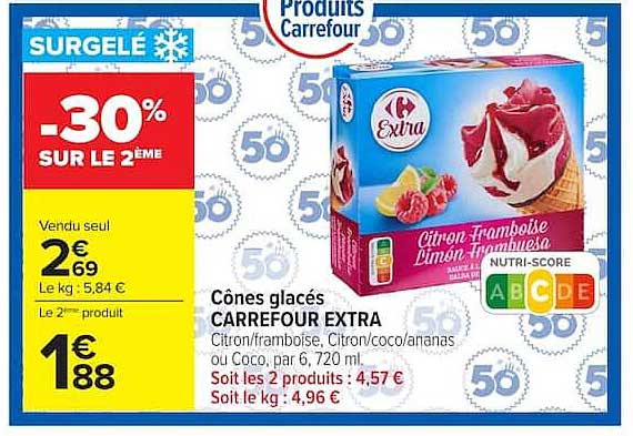Carrefour Extra Cônes glacés