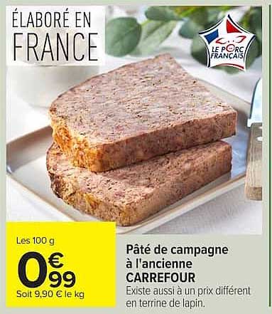 CARREFOUR Pâté de campagne à l'ancienne