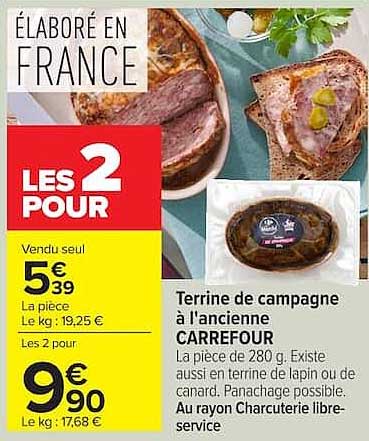 CARREFOUR Terrine de campagne à l'ancienne