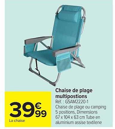 Chaise de plage multipostions