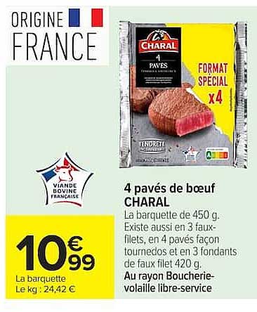 CHARAL Pavés de bœuf