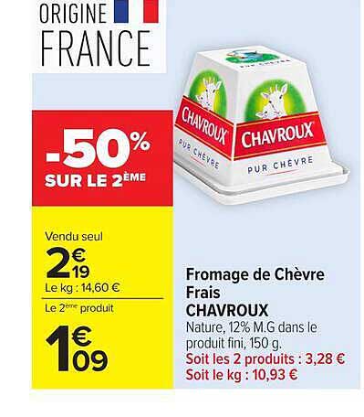 CHAVROUX Fromage de Chèvre Frais