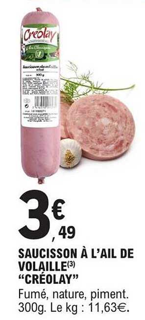 Créolay Saucisson à l’ail de volaille
