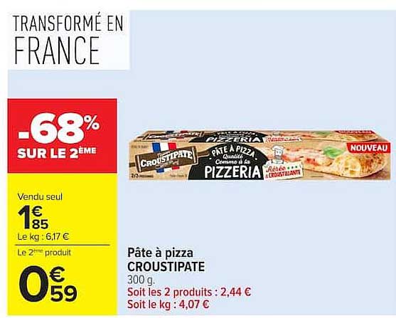 CROUSTIPATE Pâte à pizza