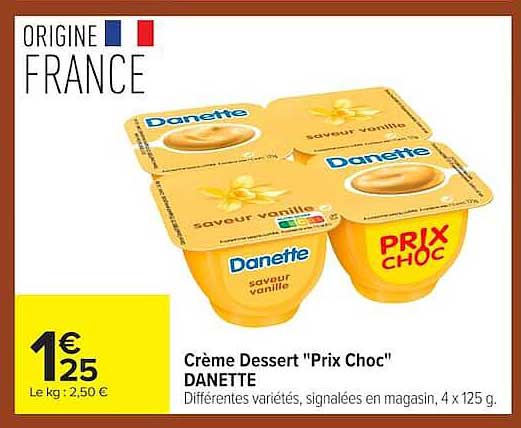 Danette Crème Dessert "Prix Choc
