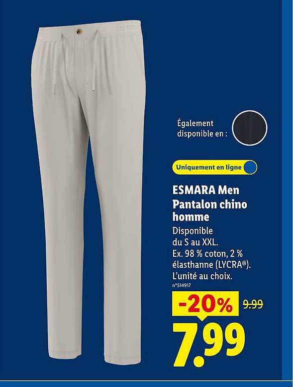 ESMARA Men Pantalon chino homme
