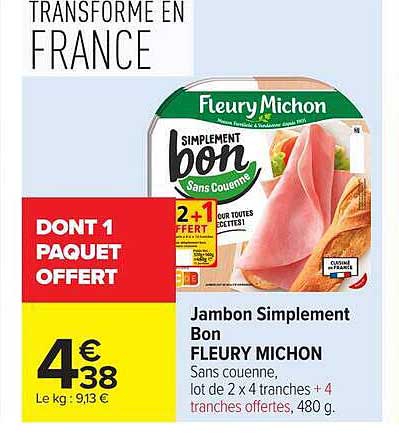 Fleury Michon Jambon Simplement Bon