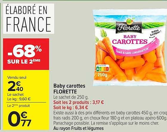 Florette Baby carottes