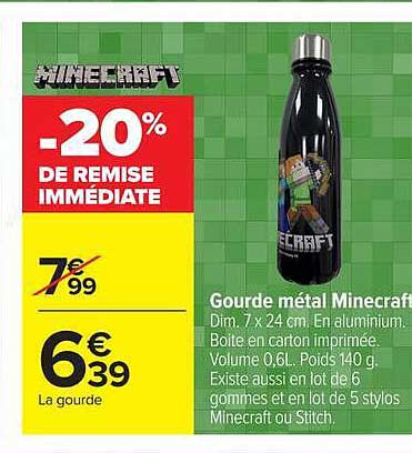 Gourde métal Minecraft