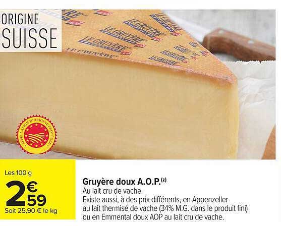 Gruyère doux A.O.P