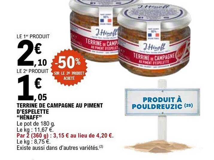 Hénaff Terrine de campagne au piment d'Espelette
