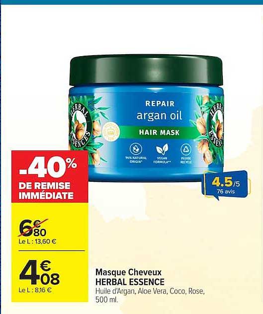 HERBAL ESSENCE Masque Cheveux