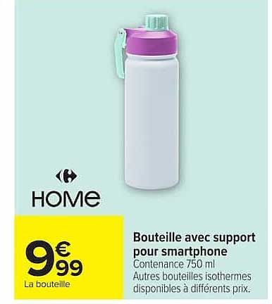 HOME Bouteille avec support pour smartphone