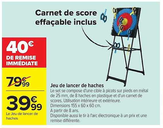 Jeu de lancer de haches