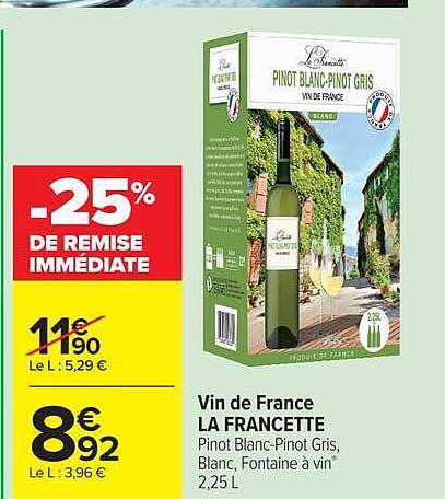 LA FRANCETTE Pinot Blanc-Pinot Gris