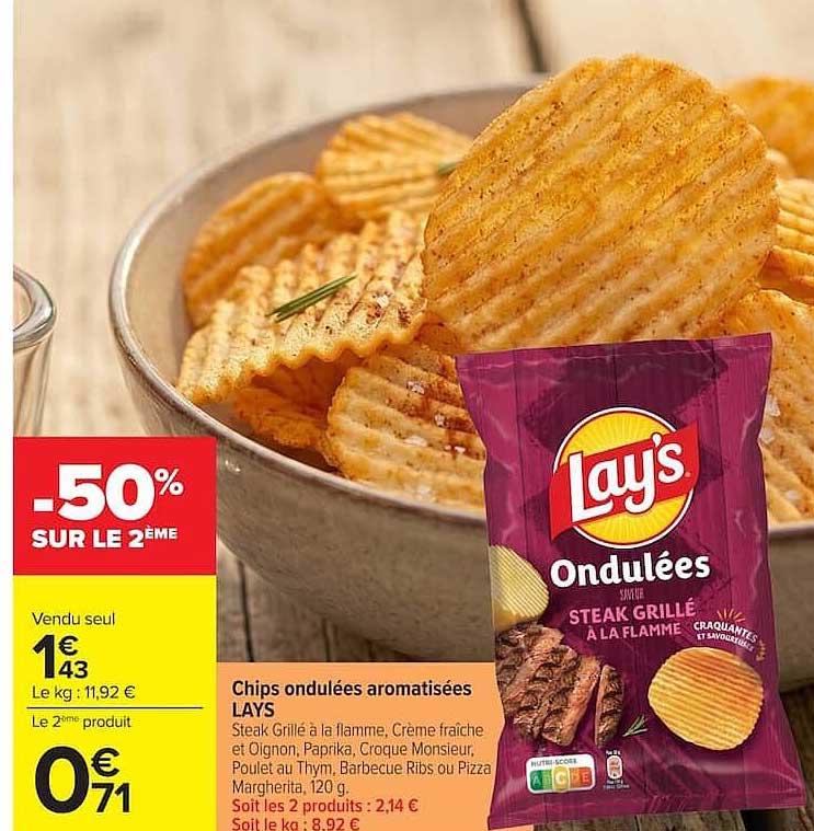 Lay's Ondulées Steak grillé à la flamme