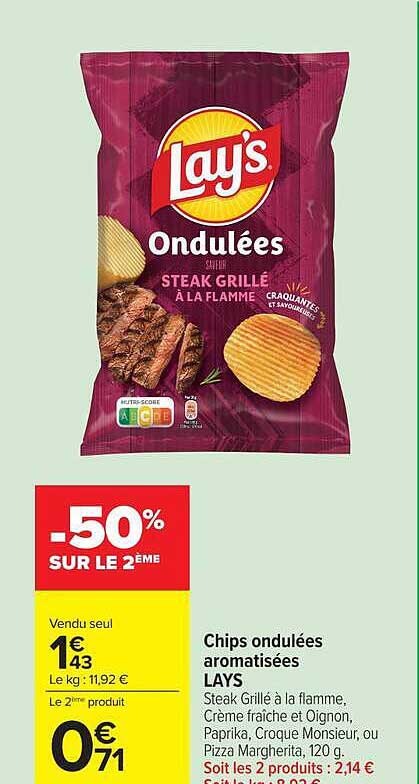 Lay's Ondulées Steak grillé à la flamme
