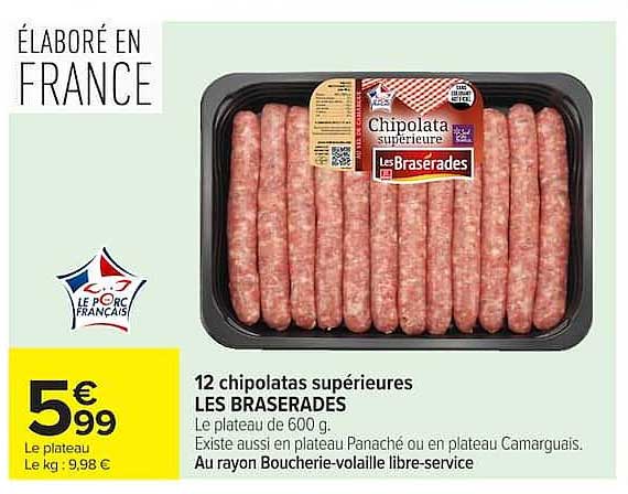 LES BRASERADES Chipolata supérieure