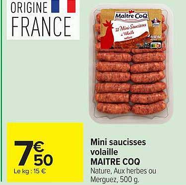Maître Coq Mini saucisses volaille