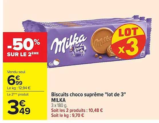 Milka Biscuits choco suprême "lot de 3