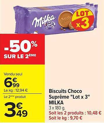 Milka Biscuits Choco Suprême "Lot x 3