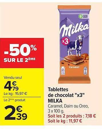 Milka Tablettes de chocolat x3