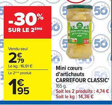 Mini cœurs d'artichauts CARREFOUR CLASSIC